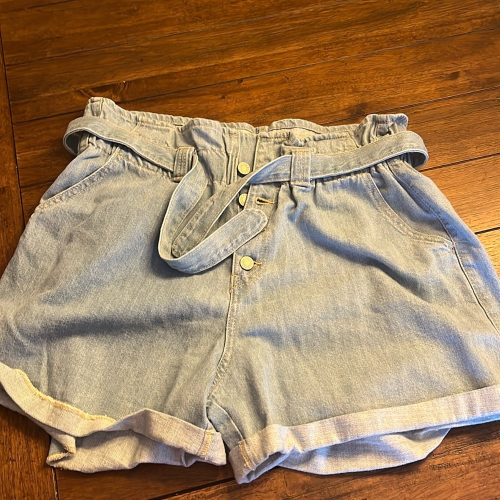 Paper Bag Jean Shorts